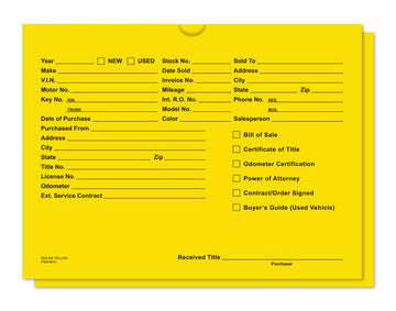 Deal Jacket - Printed - 500/Case - Yellow
